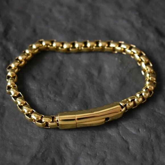 8" Womens 14K Gold Vintage Style Chain Link Bracelet 14 Karat Silver Jewelry NEW - Picture 2 of 8